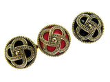 Round Celtic Coronet Shank Buttons - Antique Gold Contrasting Background CX6