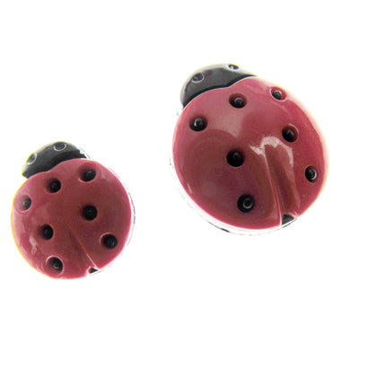 Ladybird Buttons Red and Black Shank Buttons Sizes 15mm & 20mm CN16 - ThreadandTrimmings