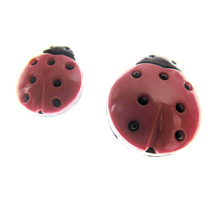 Ladybird Buttons Red and Black Shank Buttons Sizes 15mm & 20mm CN16 - ThreadandTrimmings