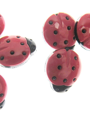 Ladybird Buttons Red and Black Shank Buttons Sizes 15mm & 20mm CN16 - ThreadandTrimmings
