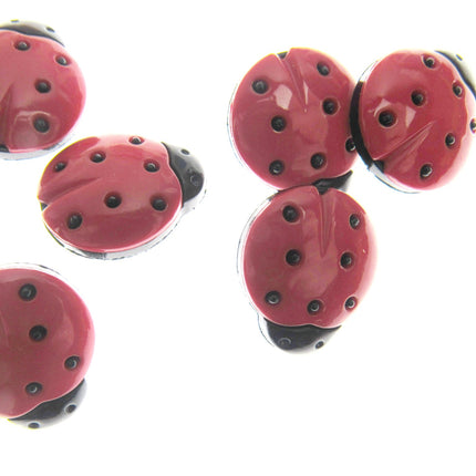 Ladybird Buttons Red and Black Shank Buttons Sizes 15mm & 20mm CN16 - ThreadandTrimmings