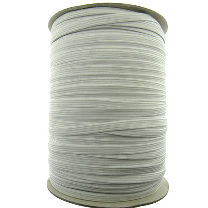 Thin Flat Braid Elastic - 7mm - 8 Cord Knicker - Face Mask Elastic Black - White - ThreadandTrimmings