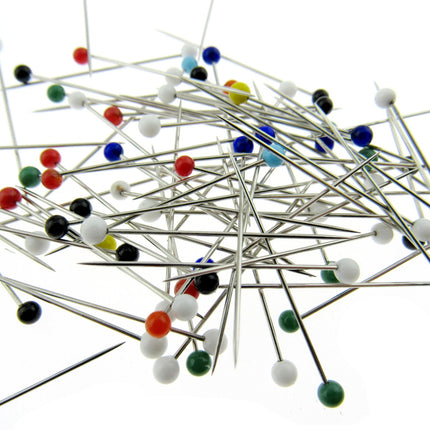 Glass Head Straight Sewing Pins - None Melt Pins - 32mm - 80 Pins Approx JTL057 - ThreadandTrimmings