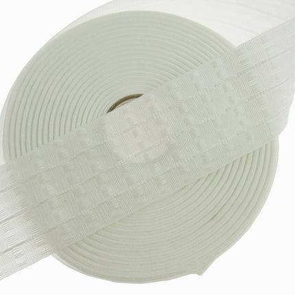 Multi Pocket Curtain Header Pencil Pleat Tape White 75mm 3 Inch Wide - ThreadandTrimmings