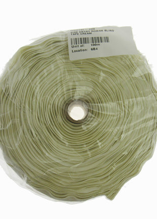 Roman Blind SIDE ENTRY Tubular Tape 19mm 3/4 Inch Wide Cream RB0191-100 - ThreadandTrimmings