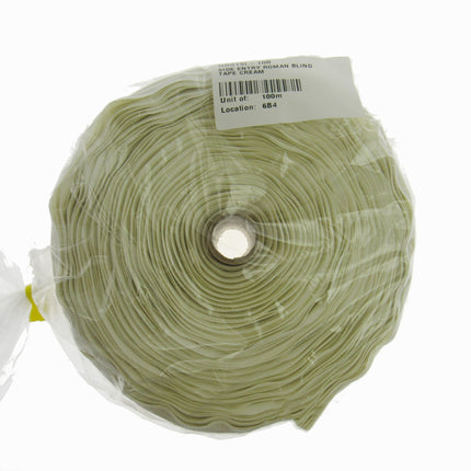 Roman Blind SIDE ENTRY Tubular Tape 19mm 3/4 Inch Wide Cream RB0191-100 - ThreadandTrimmings