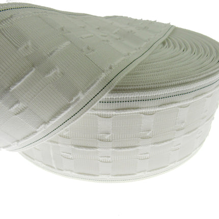 Curtain Header Fire Retardant Pencil Pleat Tape Woven Pockets 76mm 3 Inch Wide - ThreadandTrimmings