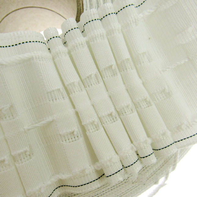 Curtain Header Fire Retardant Pencil Pleat Tape Woven Pockets 76mm 3 Inch Wide - ThreadandTrimmings