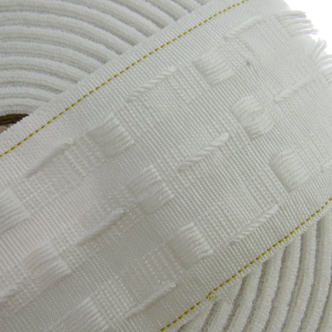 Curtain Header Pencil Pleat Tape Gold Line High Weft Density 75mm 3 Inch Wide - ThreadandTrimmings