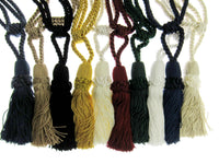 Pair Curtain Tie Backs Twisted Braid Rope with 11cm Tassel 2 Tiebacks 10 Colours