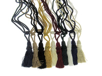 Pair Curtain Tie Backs Twisted Braid Rope with 11cm Tassel 2 Tiebacks 10 Colours
