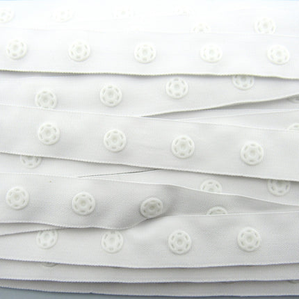 Duvet Cover Snap Fastener Popper Tape  by the Meter 18mm Wide  25mm Spacing - ThreadandTrimmings