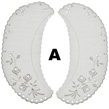 Broderie Anglaise Lace Collars – 9 Styles White & Cream Detachable Vintage - ThreadandTrimmings