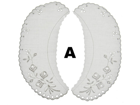 Broderie Anglaise Lace Collars – 9 Styles White & Cream Detachable Vintage - ThreadandTrimmings