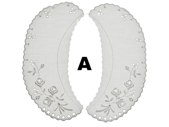 Broderie Anglaise Lace Collars – 9 Styles White & Cream Detachable Vintage - ThreadandTrimmings