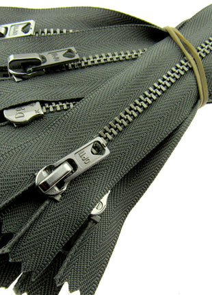 Trouser Skirt Jean Zip, Closed End Metal Teeth 5mm Wide Teeth, 9-Colours 4-Sizes - ThreadandTrimmings