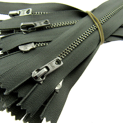 Trouser Skirt Jean Zip, Closed End Metal Teeth 5mm Wide Teeth, 9-Colours 4-Sizes - ThreadandTrimmings