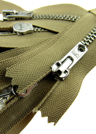 Trouser Skirt Jean Zip, Closed End Metal Teeth 5mm Wide Teeth, 9-Colours 4-Sizes - ThreadandTrimmings