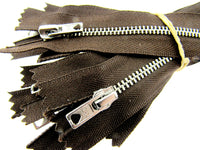 Nickel Trouser Skirt or Handbag Zips by Optilon with 5mm Wide Silver Metal Teeth