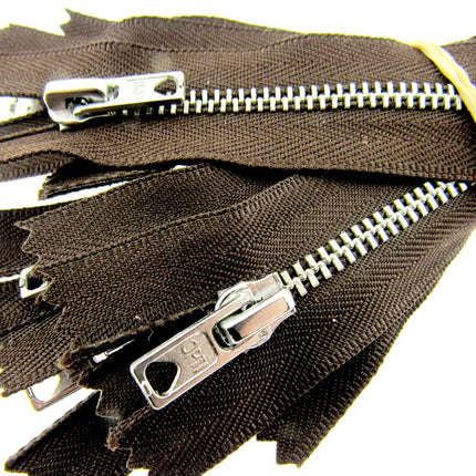 Trouser Skirt Jean Zip, Closed End Metal Teeth 5mm Wide Teeth, 9-Colours 4-Sizes - ThreadandTrimmings