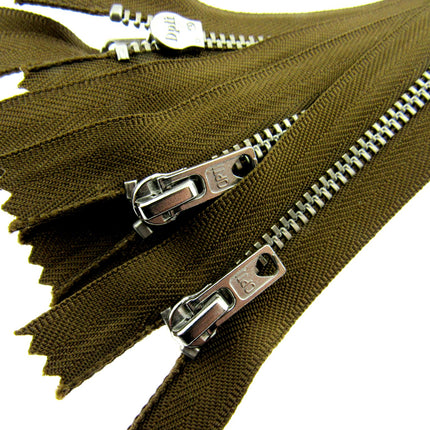 Trouser Skirt Jean Zip, Closed End Metal Teeth 5mm Wide Teeth, 9-Colours 4-Sizes - ThreadandTrimmings