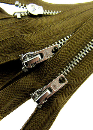 Trouser Skirt Jean Zip, Closed End Metal Teeth 5mm Wide Teeth, 9-Colours 4-Sizes - ThreadandTrimmings
