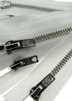 Trouser Skirt Jean Zip, Closed End Metal Teeth 5mm Wide Teeth, 9-Colours 4-Sizes - ThreadandTrimmings