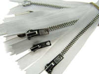 Nickel Trouser Skirt or Handbag Zips by Optilon with 5mm Wide Silver Metal Teeth