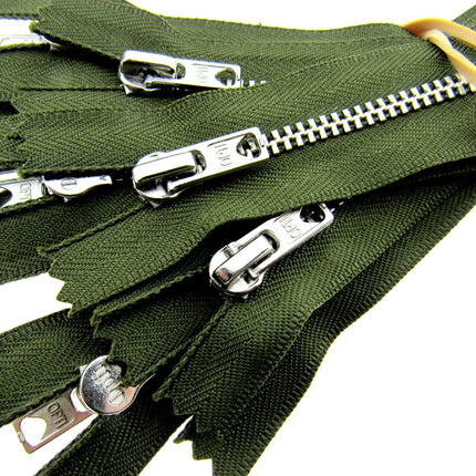 Trouser Skirt Jean Zip, Closed End Metal Teeth 5mm Wide Teeth, 9-Colours 4-Sizes - ThreadandTrimmings