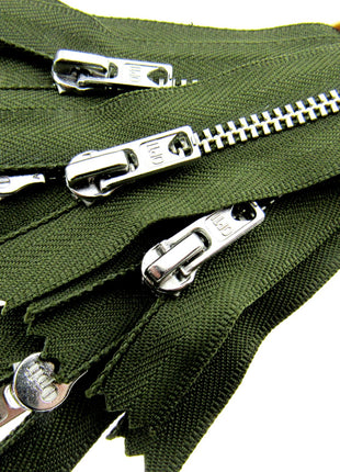 Trouser Skirt Jean Zip, Closed End Metal Teeth 5mm Wide Teeth, 9-Colours 4-Sizes - ThreadandTrimmings