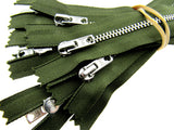 Nickel Trouser Skirt or Handbag Zips by Optilon with 5mm Wide Silver Metal Teeth