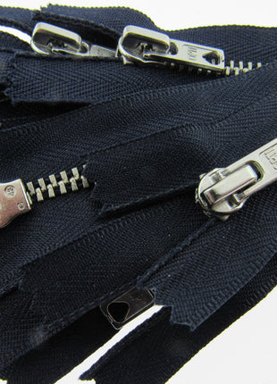 Trouser Skirt Jean Zip, Closed End Metal Teeth 5mm Wide Teeth, 9-Colours 4-Sizes - ThreadandTrimmings