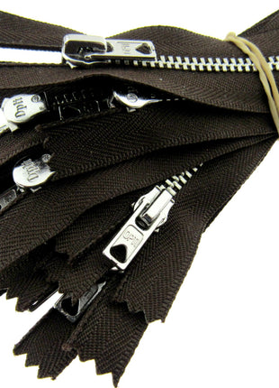 Trouser Skirt Jean Zip, Closed End Metal Teeth 5mm Wide Teeth, 9-Colours 4-Sizes - ThreadandTrimmings