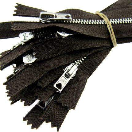 Trouser Skirt Jean Zip, Closed End Metal Teeth 5mm Wide Teeth, 9-Colours 4-Sizes - ThreadandTrimmings