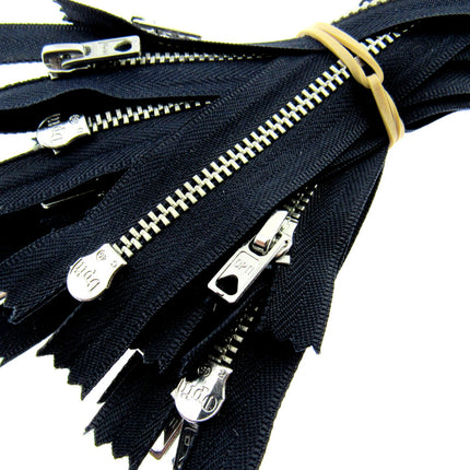 Trouser Skirt Jean Zip, Closed End Metal Teeth 5mm Wide Teeth, 9-Colours 4-Sizes - ThreadandTrimmings