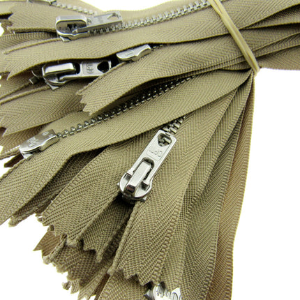 Trouser Skirt Jean Zip, Closed End Metal Teeth 5mm Wide Teeth, 9-Colours 4-Sizes - ThreadandTrimmings