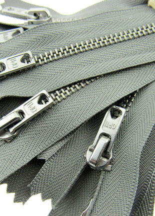 Trouser Skirt Jean Zip, Closed End Metal Teeth 5mm Wide Teeth, 9-Colours 4-Sizes - ThreadandTrimmings