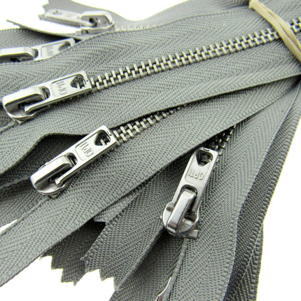 Trouser Skirt Jean Zip, Closed End Metal Teeth 5mm Wide Teeth, 9-Colours 4-Sizes - ThreadandTrimmings