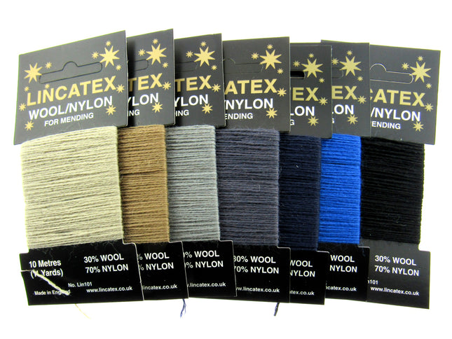 Mending Darning Repair Wool & Yarn by Lincatex Price is for 2 x 10 Meter Cards - ThreadandTrimmings