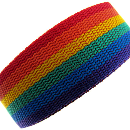 Rainbow Webbing Gay Pride Polypropylene Strapping For Bags/Leash 25mm/40mm/50mm - ThreadandTrimmings