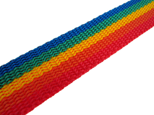 Rainbow Webbing Gay Pride Polypropylene Strapping For Bags/Leash 25mm/40mm/50mm - ThreadandTrimmings