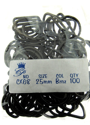 D Rings Bronze Metal Loops Size 25mm Pack Size x 10pcs D Rings or Dee Rings - ThreadandTrimmings