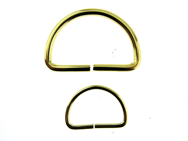 Gold Metal D Rings Size 38mm Pack Size 2 or 10 pcs