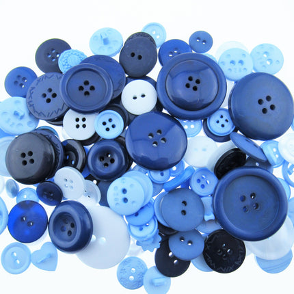 Mixed blue craft buttons