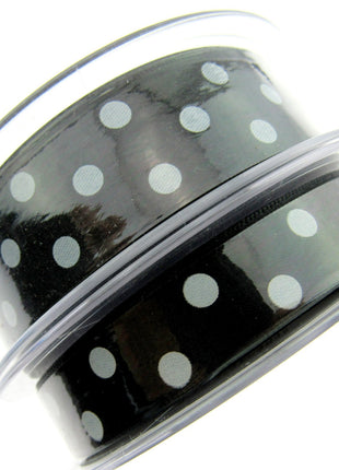 Spotty Satin Polka Dot Ribbon by Berrisford's From The Essentials Range - 15mm - ThreadandTrimmings