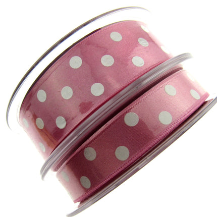 Spotty Satin Polka Dot Ribbon by Berrisford's From The Essentials Range - 15mm - ThreadandTrimmings