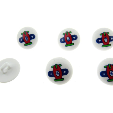Cute Kids Animal Buttons Baby Buttons Children Round White Shank Button 15mm CG4 - ThreadandTrimmings
