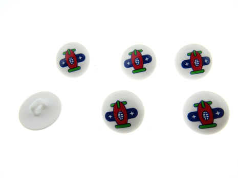 Cute Kids Animal Buttons Baby Buttons Children Round White Shank Button 15mm CG4 - ThreadandTrimmings