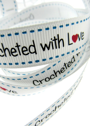 Bertie's Bows WHITE "Label" Grosgrain Ribbon - 16mm x 3m - Handmade, Knitted Etc - ThreadandTrimmings