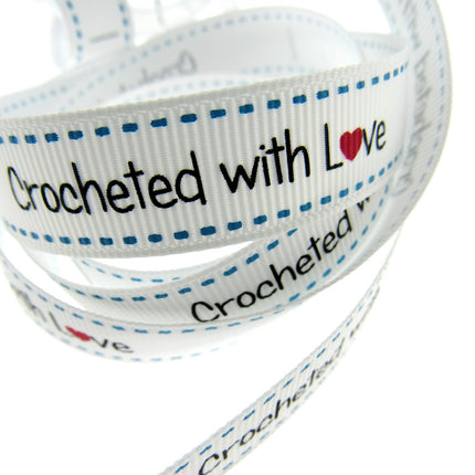 Bertie's Bows WHITE "Label" Grosgrain Ribbon - 16mm x 3m - Handmade, Knitted Etc - ThreadandTrimmings